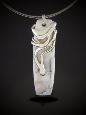 Dendritic Opal and sterling silver Necklace