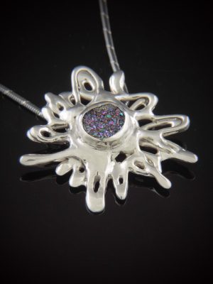 Sunsplash Sterling and Druzy Sunflower necklace