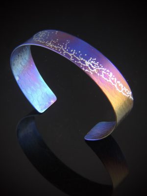 Cabernet Torch Fired Skinny Titanium Cuff