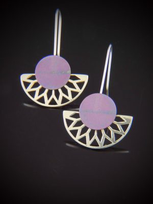 Purple sunshine Titanium and Sterling earrings