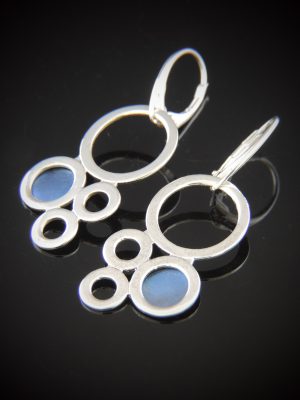 Envy cocktail Sterling and titanium circle earrings