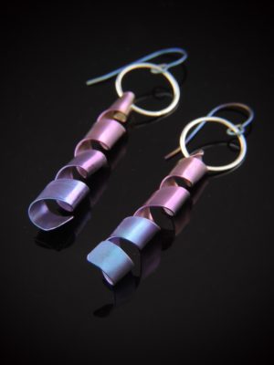 Aftershock. Titanium Spiral Earrings